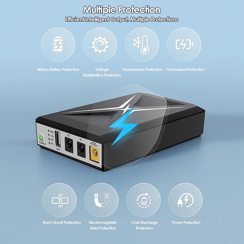 10400mAh UPS Battery Backup for Security Camera Router Uninterruptible Power Supply - Image 5